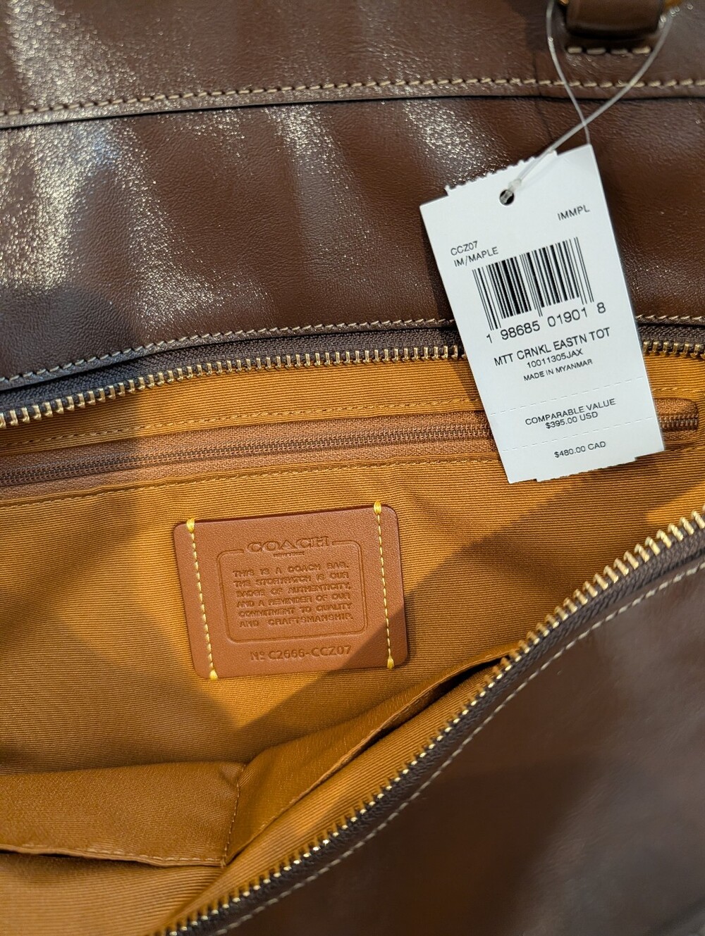 COACH Easton Tote Bag | Brown Leather👜 - Picture 2 of 6